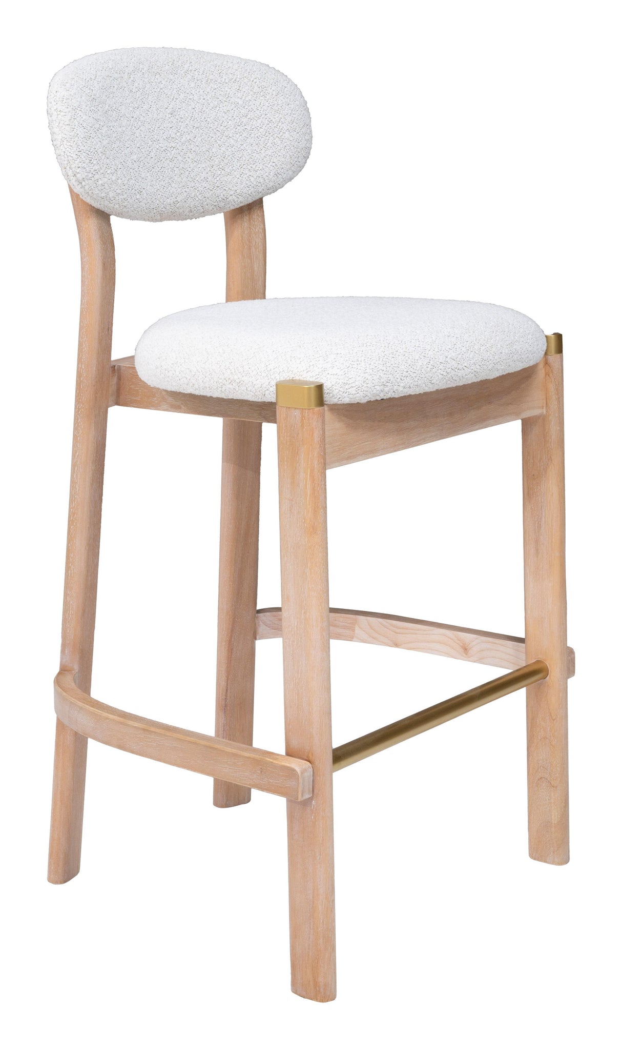 ZUO Rilou Barstool (Set of 2) White & Natural