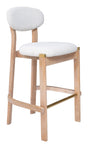 ZUO Rilou Barstool (Set of 2) White & Natural