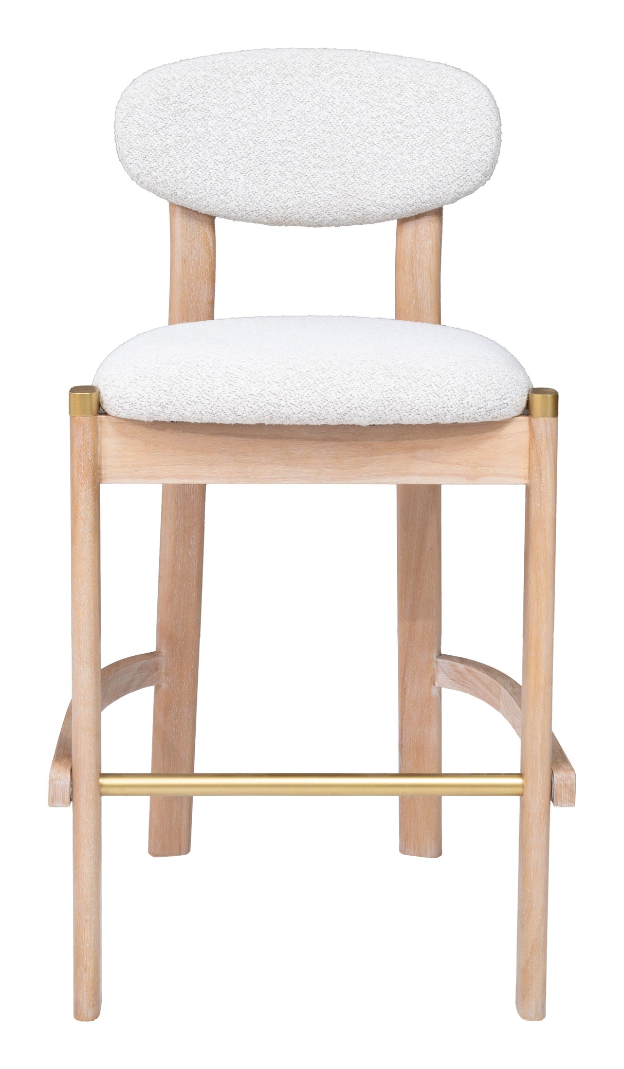 ZUO Rilou Barstool (Set of 2) White & Natural