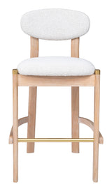 ZUO Rilou Barstool (Set of 2) White & Natural