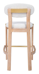 ZUO Rilou Barstool (Set of 2) White & Natural