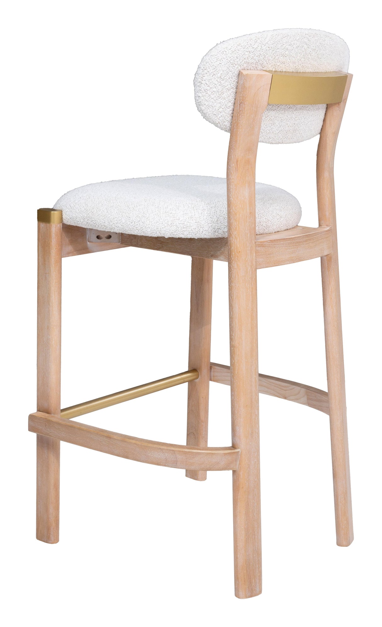 ZUO Rilou Barstool (Set of 2) White & Natural