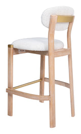 ZUO Rilou Barstool (Set of 2) White & Natural