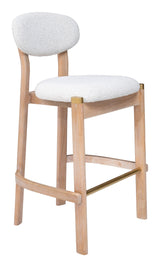 ZUO Rilou Barstool (Set of 2) White & Natural