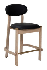 ZUO Rilou Counter Stool (Set of 2) Black & Natural