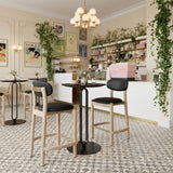 ZUO Rilou Counter Stool (Set of 2) Black & Natural