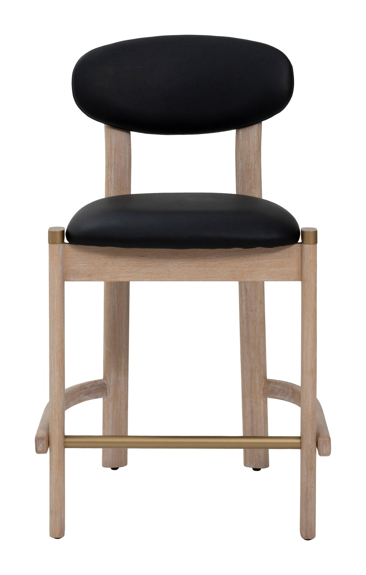 ZUO Rilou Counter Stool (Set of 2) Black & Natural