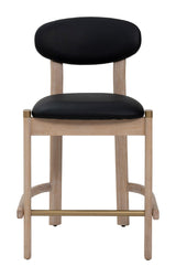 ZUO Rilou Counter Stool (Set of 2) Black & Natural