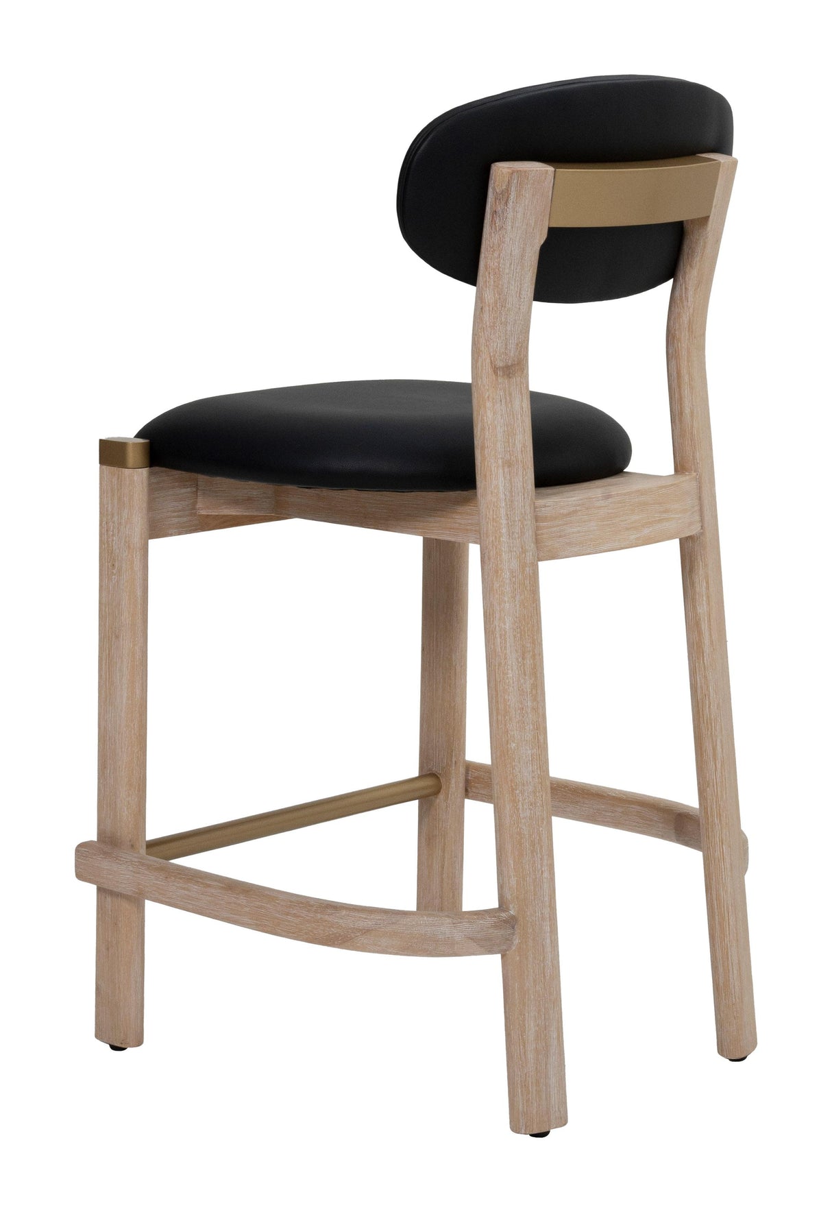 ZUO Rilou Counter Stool (Set of 2) Black & Natural
