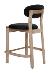 ZUO Rilou Counter Stool (Set of 2) Black & Natural