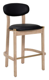 ZUO Rilou Barstool (Set of 2) Black & Natural