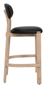 ZUO Rilou Barstool (Set of 2) Black & Natural