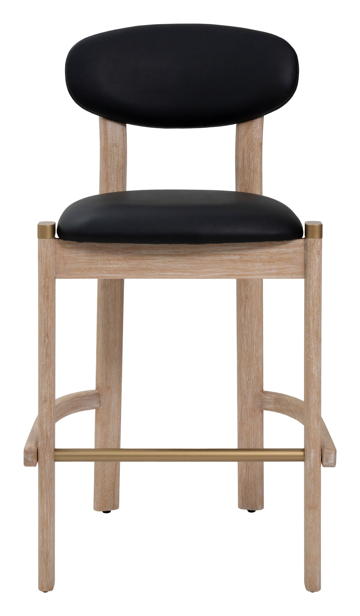 ZUO Rilou Barstool (Set of 2) Black & Natural