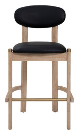 ZUO Rilou Barstool (Set of 2) Black & Natural
