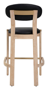 ZUO Rilou Barstool (Set of 2) Black & Natural