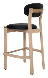 ZUO Rilou Barstool (Set of 2) Black & Natural