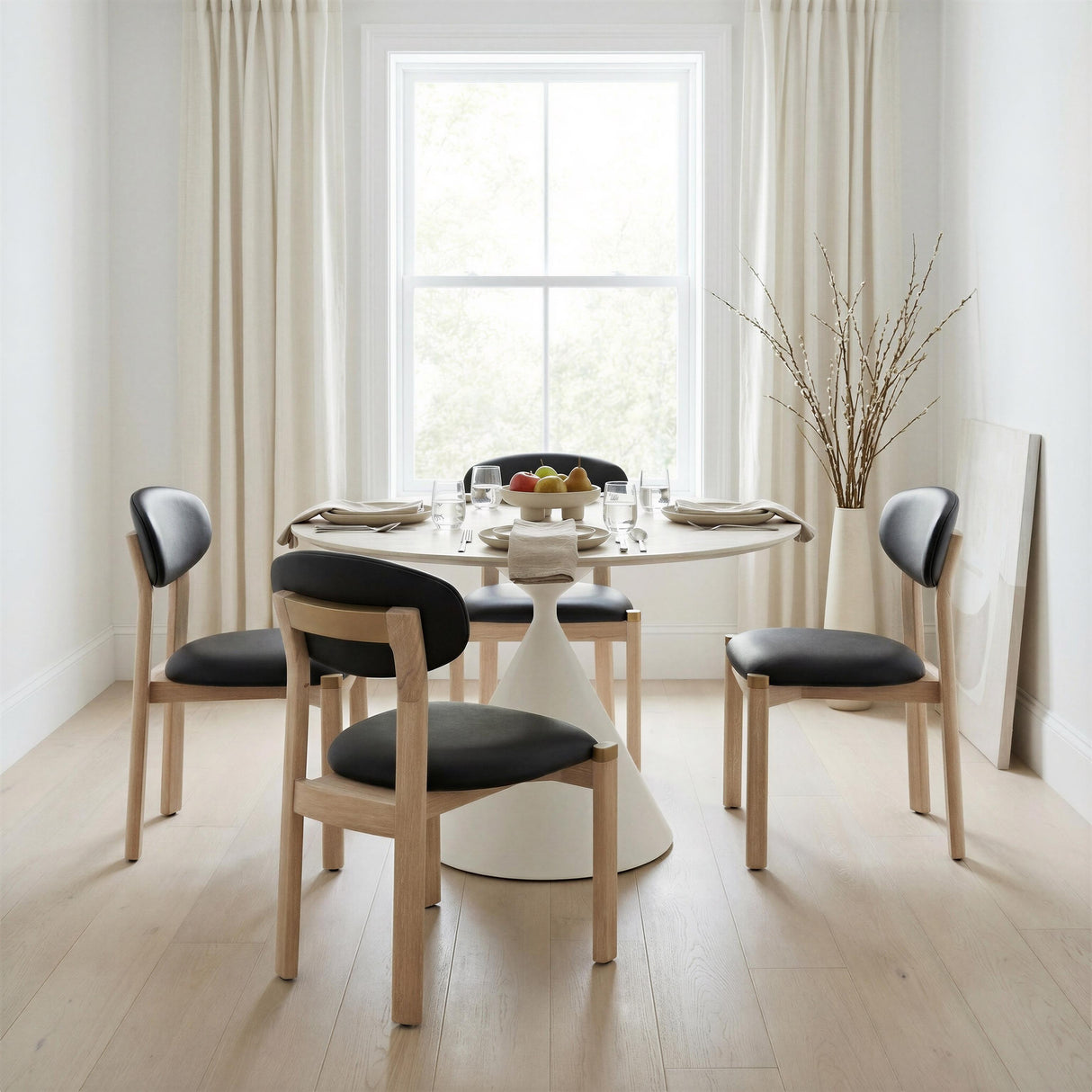 ZUO Rilou Dining Chair (Set of 2) Black & Natural