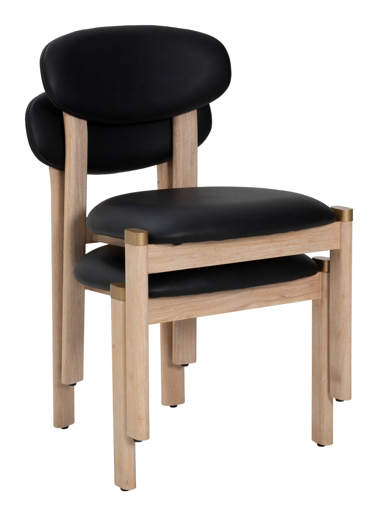 ZUO Rilou Dining Chair (Set of 2) Black & Natural