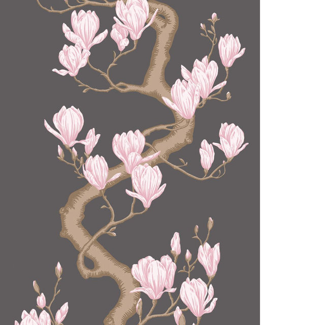 Cole & Son MAGNOLIA TREE CHARCOAL/PINK Wallpaper