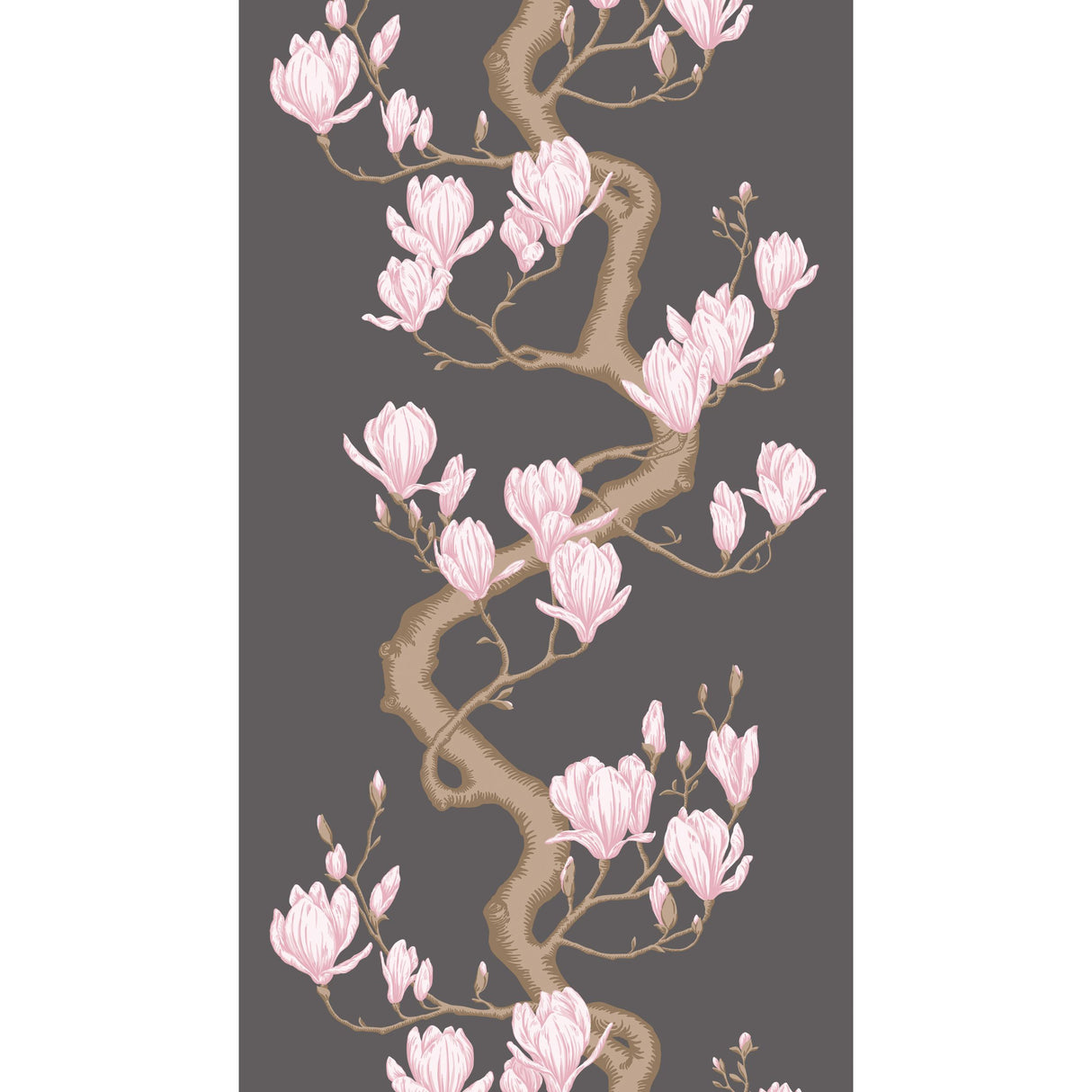 Cole & Son MAGNOLIA TREE CHARCOAL/PINK Wallpaper