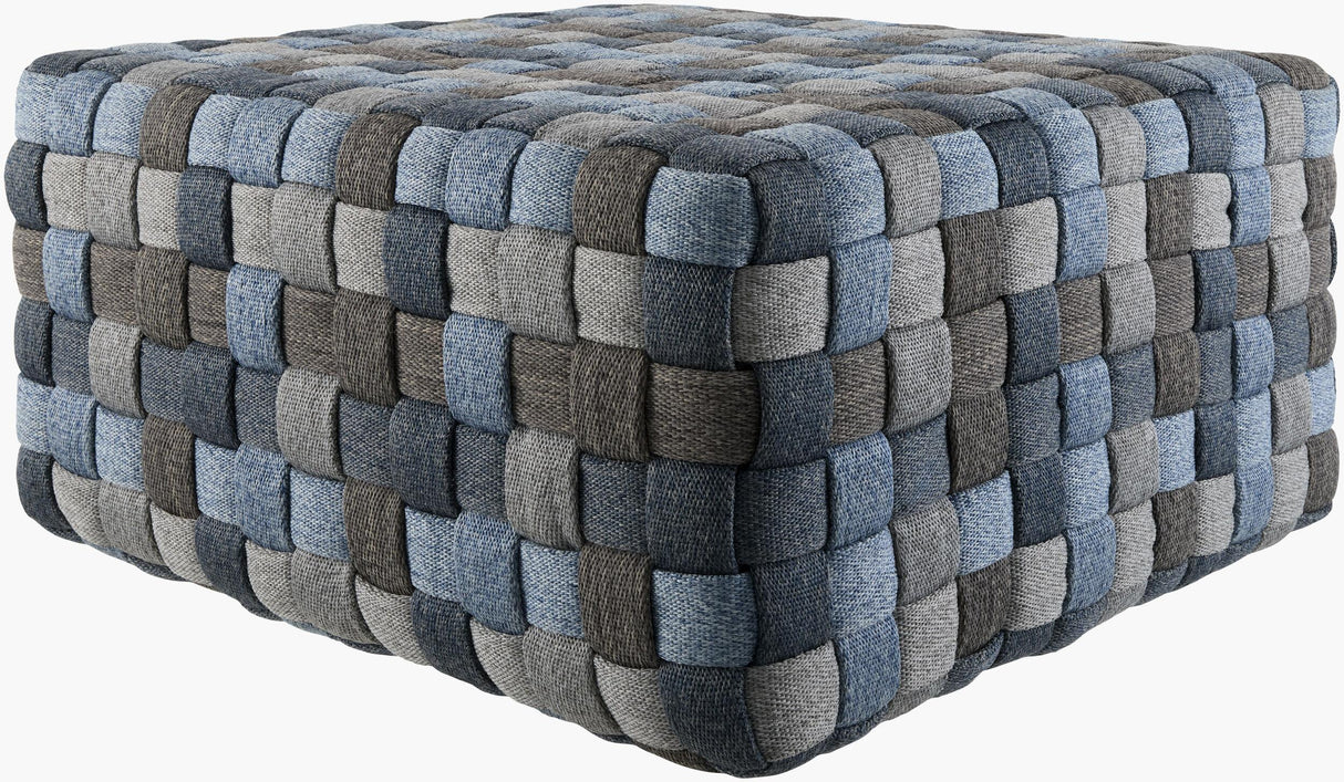 Surya Zavin ZVPF-003 13"H x 24"W x 24"D Pouf