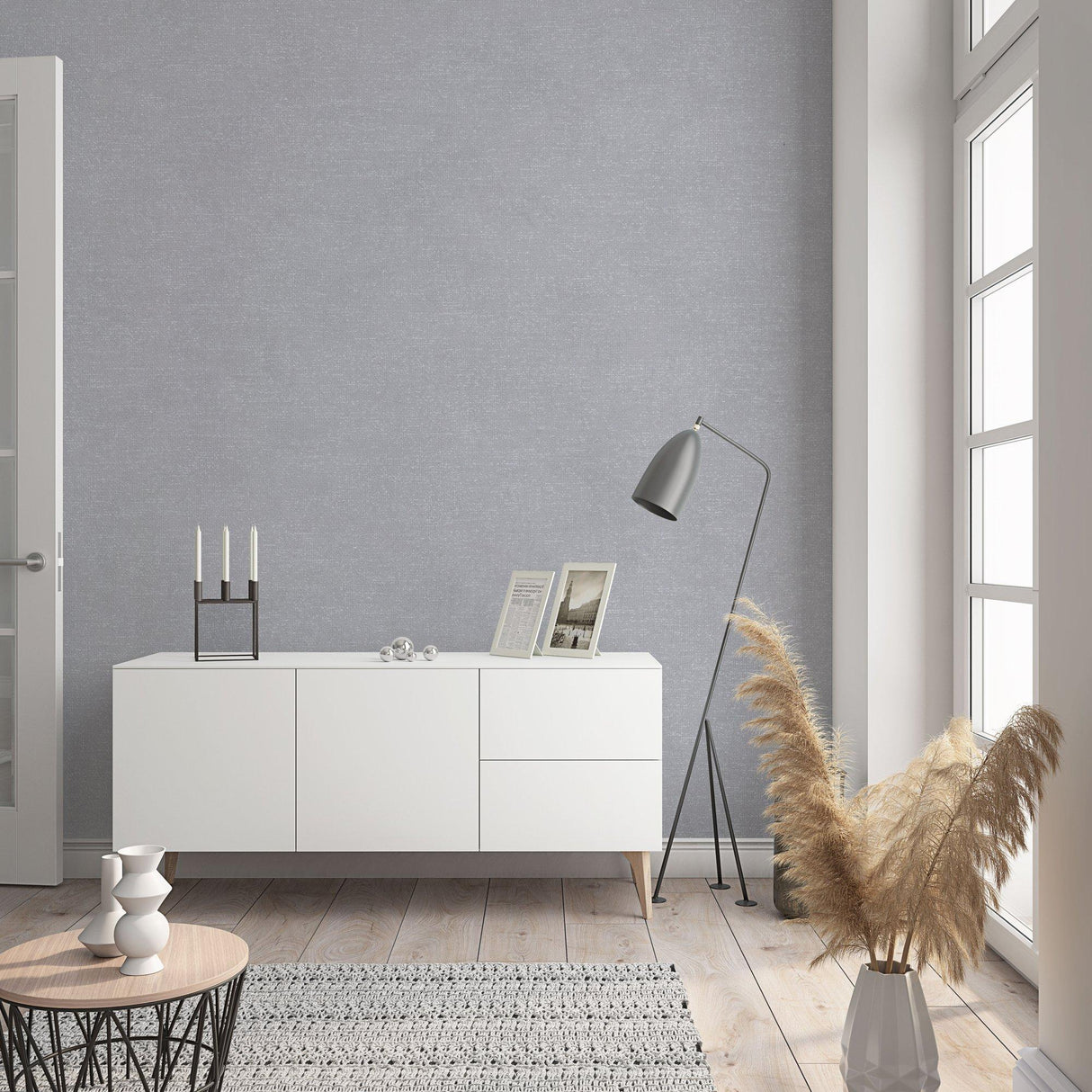 Galerie NT32411 The New Textures Linen Texture Silver Grey Wallpaper NT32411 Silver Grey Wallpaper