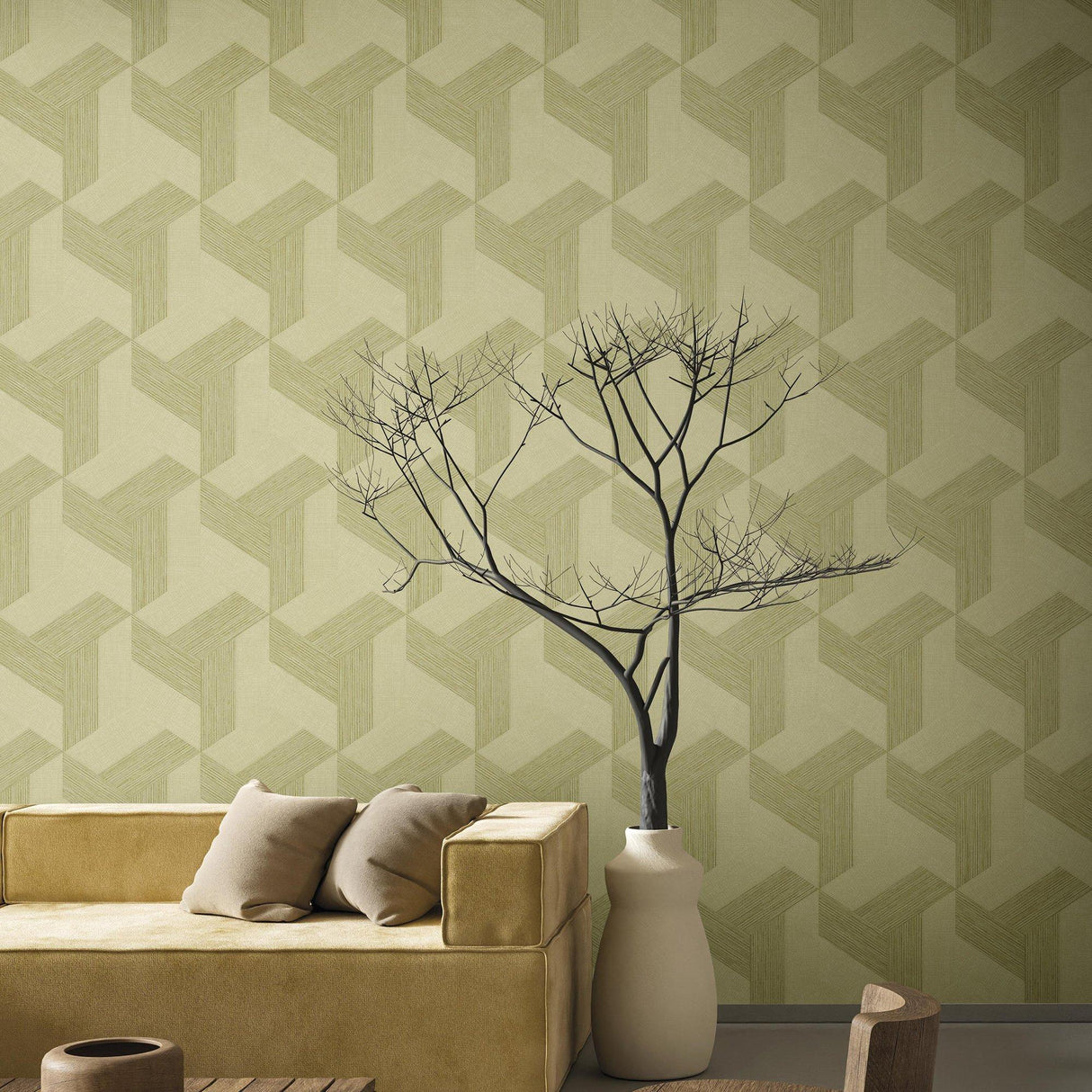 Galerie SY27505 Synergy Geometric Green Wallpaper SY27505 Green Wallpaper