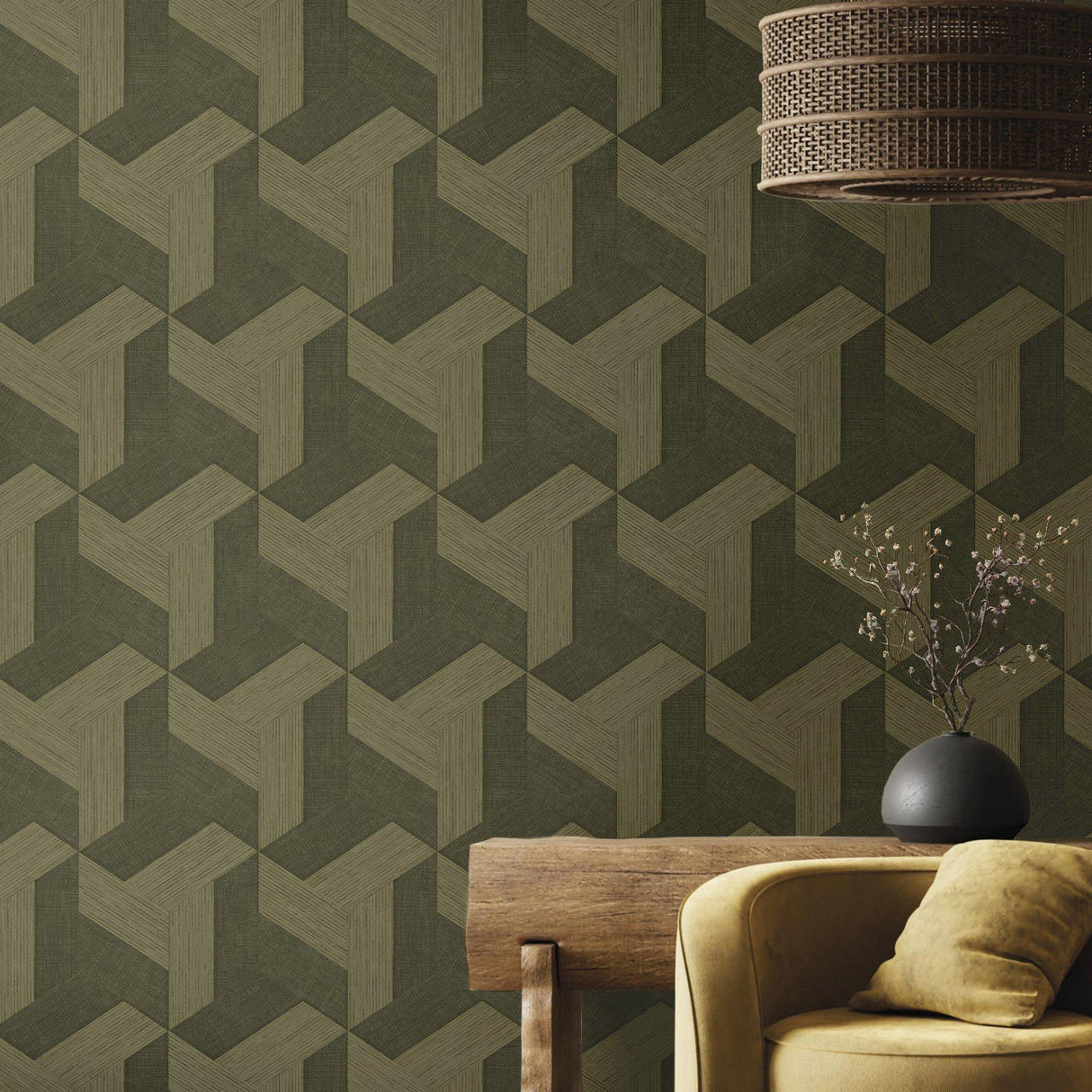 Galerie SY27509 Synergy Geometric Bronze Brown Wallpaper SY27509 Bronze Brown Wallpaper