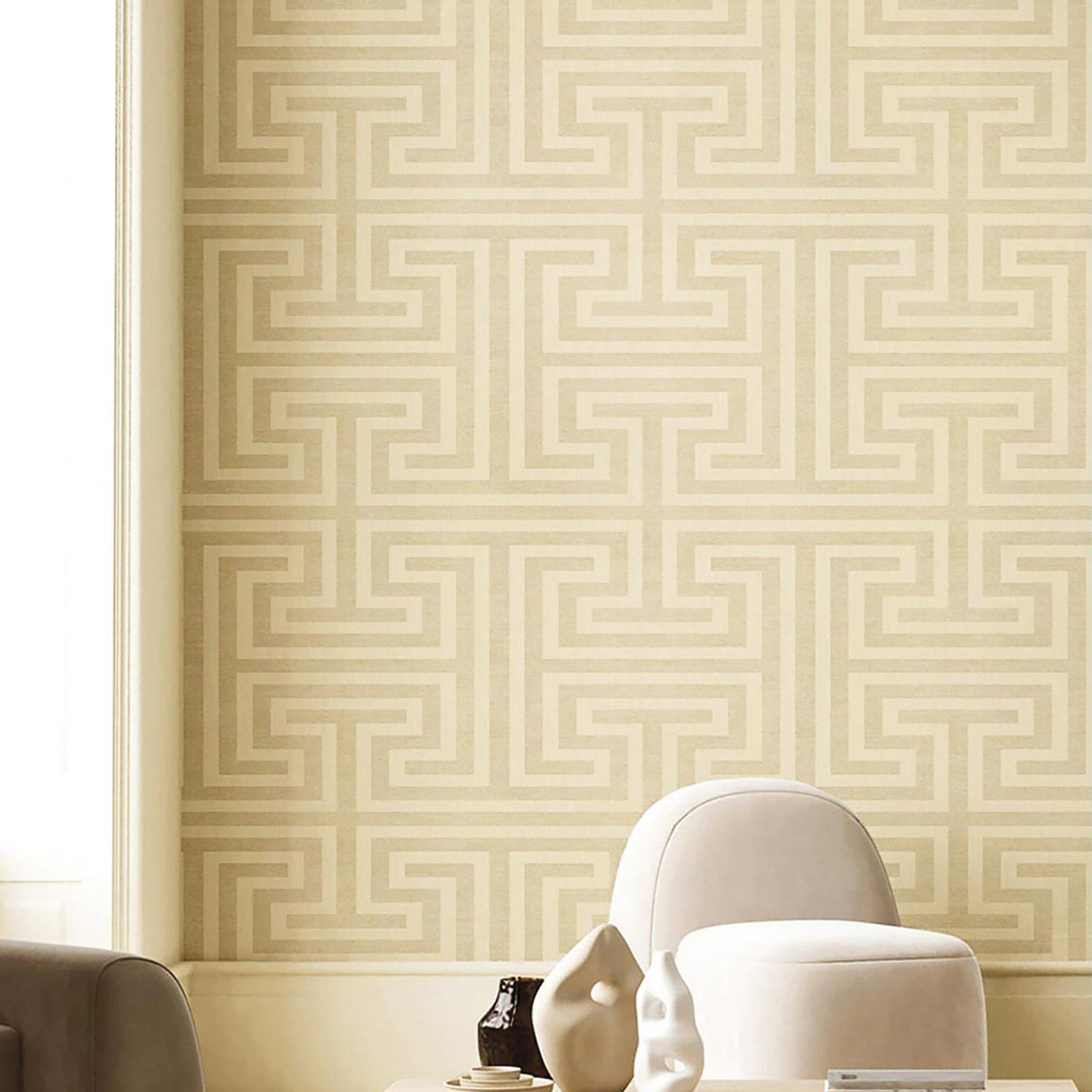 Galerie SY27514 Synergy Geometric Beige Wallpaper SY27514 Beige Wallpaper