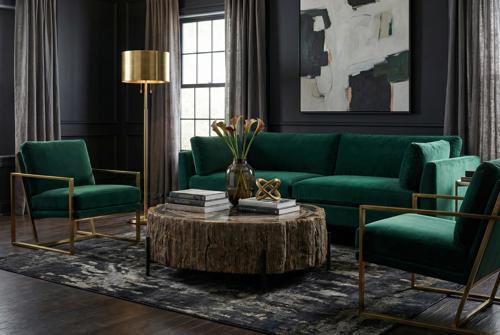 Phillips Collection Chaka Petrified , Mixed With Black Legs Coffee Table
