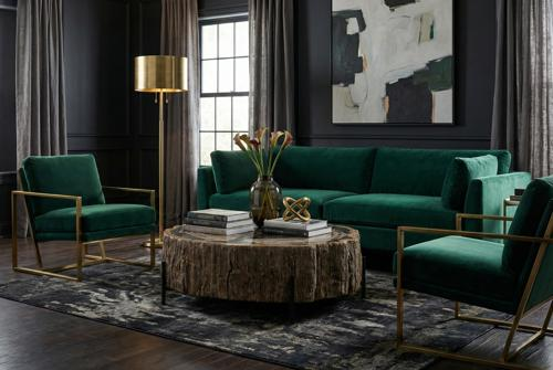 Phillips Collection Chaka Petrified , Mixed With Black Legs Coffee Table