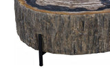 Phillips Collection Chaka Petrified , Mixed With Black Legs Coffee Table
