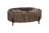 Phillips Collection Chaka Petrified , Mixed With Black Legs Coffee Table