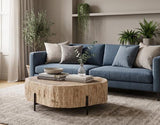 Phillips Collection Chaka Petrified , Cream With Black Legs Coffee Table