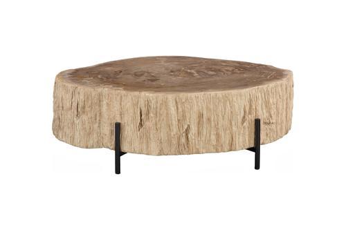 Phillips Collection Chaka Petrified , Cream With Black Legs Coffee Table