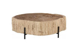 Phillips Collection Chaka Petrified , Cream With Black Legs Coffee Table