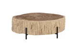 Phillips Collection Chaka Petrified , Cream With Black Legs Coffee Table