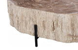 Phillips Collection Chaka Petrified , Cream With Black Legs Coffee Table