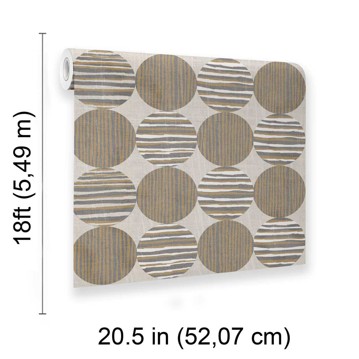 Veer Decor Horizon Circles Brown Peel and Stick Wallpaper