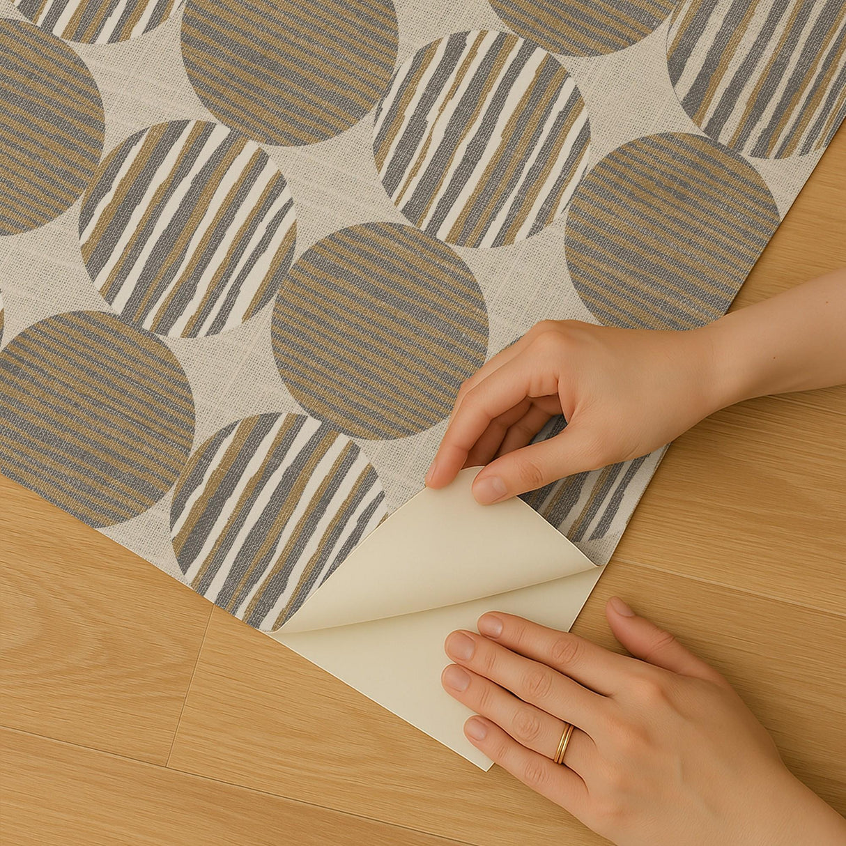 Veer Decor Horizon Circles Brown Peel and Stick Wallpaper