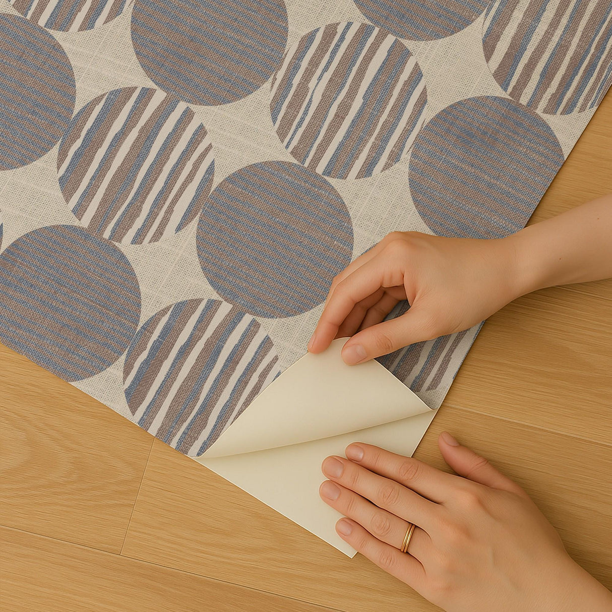 Veer Decor Horizon Circles Blue Peel and Stick Wallpaper