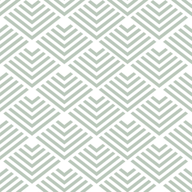 Veer Decor Geometric Chevron Diamond Green Peel and Stick Wallpaper