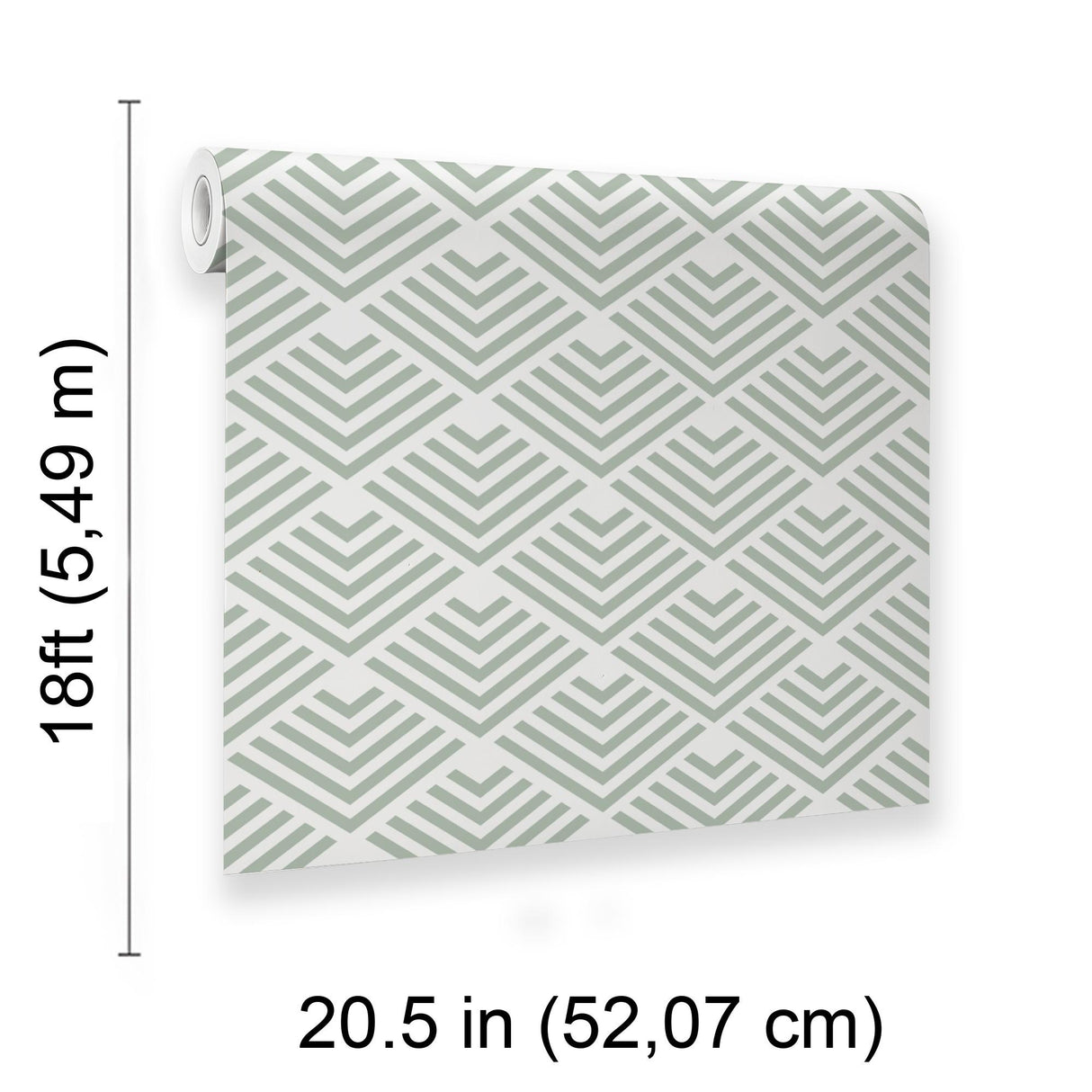 Veer Decor Geometric Chevron Diamond Green Peel and Stick Wallpaper