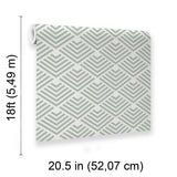 Veer Decor Geometric Chevron Diamond Green Peel and Stick Wallpaper