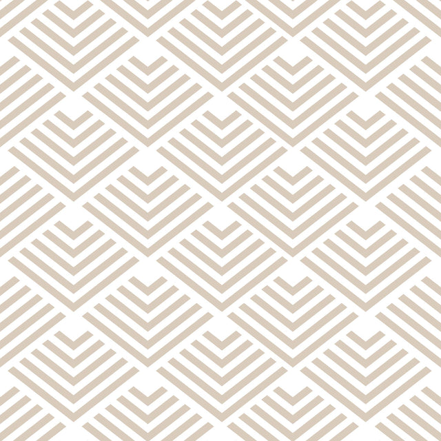 Veer Decor Geometric Chevron Diamond Taupe Peel and Stick Wallpaper