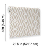 Veer Decor Geometric Chevron Diamond Taupe Peel and Stick Wallpaper