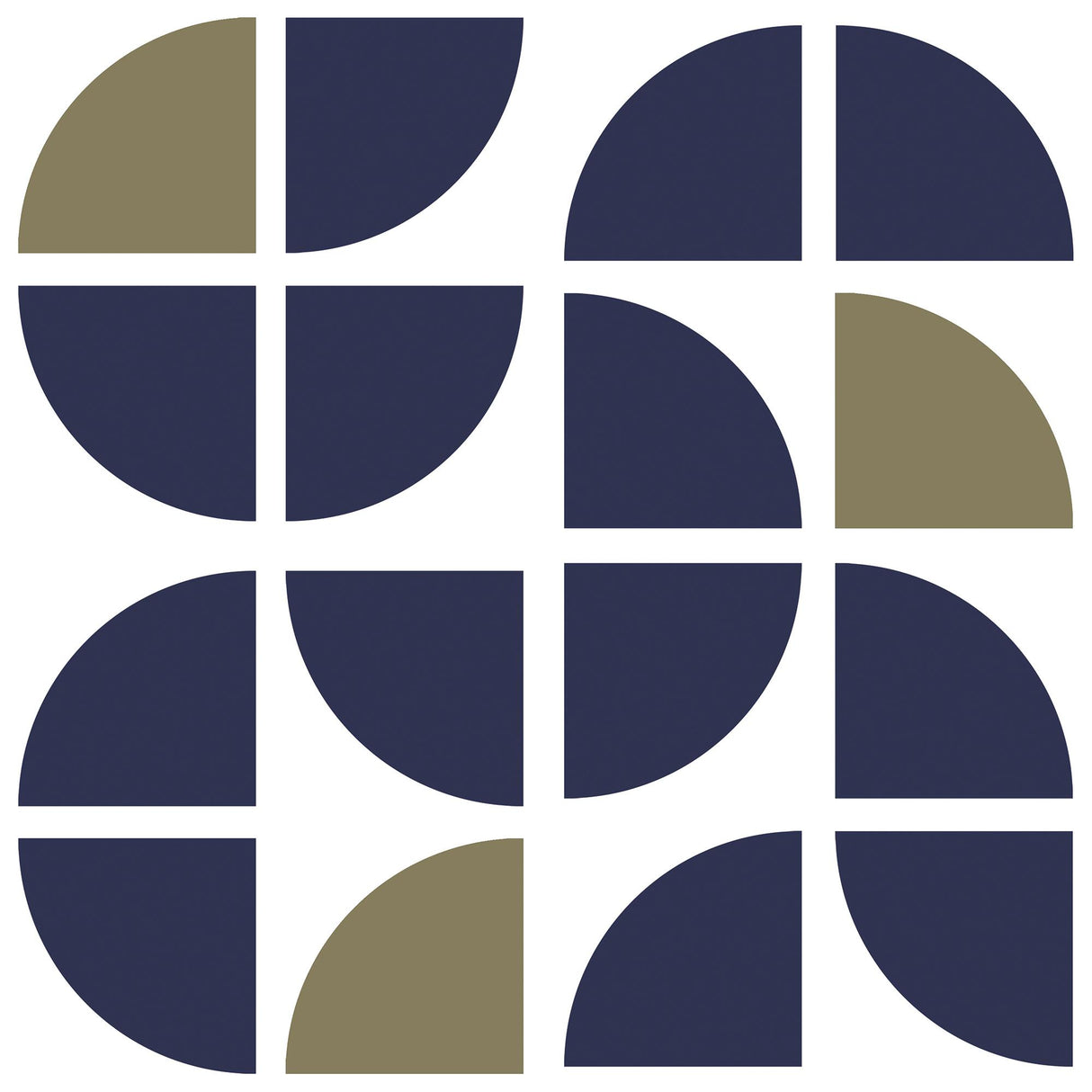Veer Decor Mod Geo Crescents Navy Peel and Stick Wallpaper