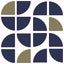 Veer Decor Mod Geo Crescents Navy Peel and Stick Wallpaper