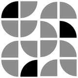 Veer Decor Mod Geo Crescents Grey Peel and Stick Wallpaper