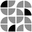 Veer Decor Mod Geo Crescents Grey Peel and Stick Wallpaper